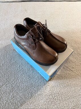 Aetrex Men's Brown Leather Slip-On Lace Casuals 12W New